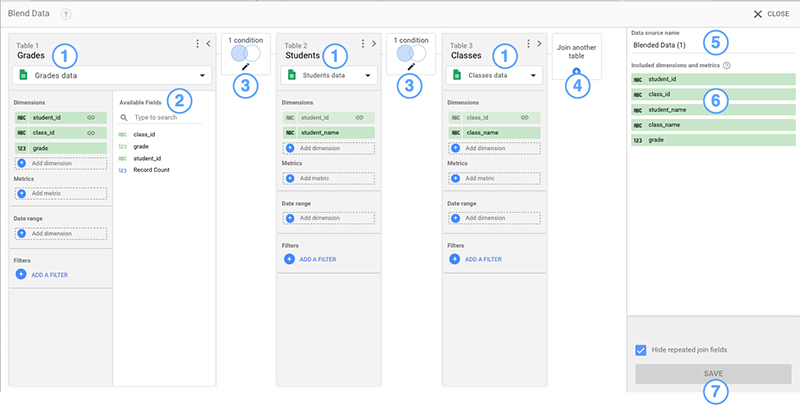 Blending data in Google Data Studio